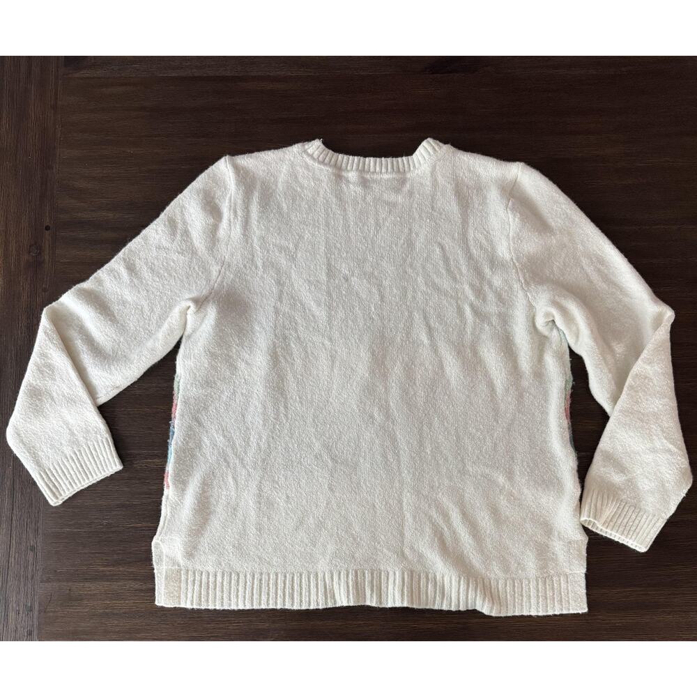 Talbots Multicolor Chevron Crew Neck Sweater - Picture 4 of 9